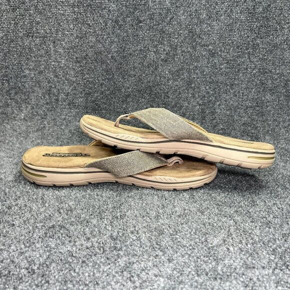 Skechers Rosen Sandals Men's 10 Khaki Athletic Outdoor Summer Beach Flip Flops - Picture 7 of 12